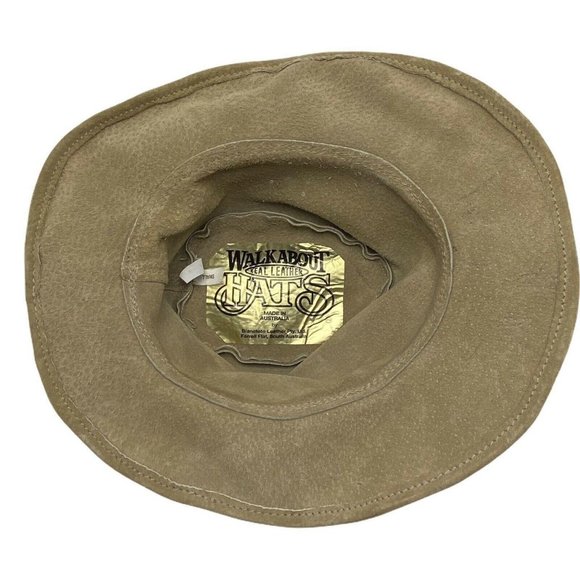 Walkabout Real Leather Hat Small Made In Australia - Picture 4 of 5